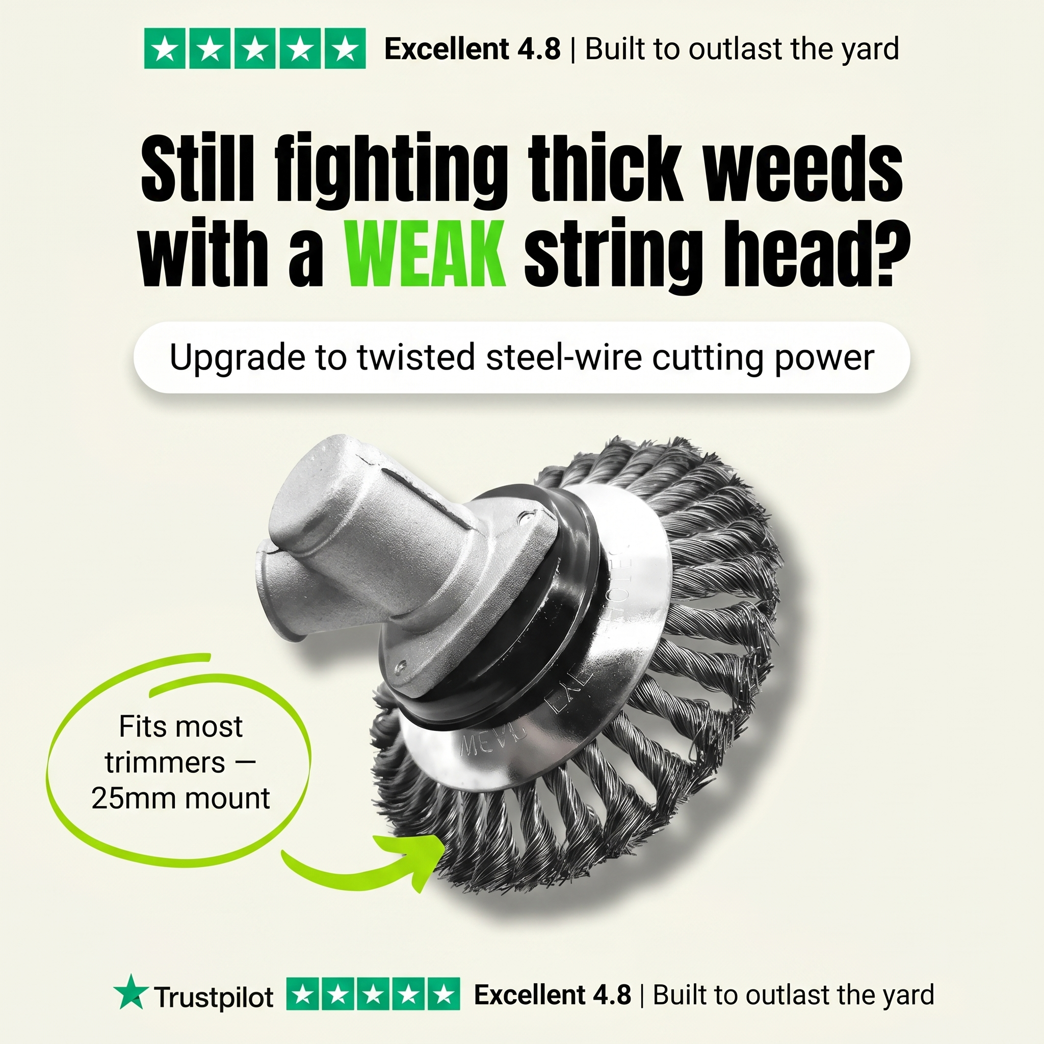 TitanEdge Steel Wire Brush Cutter Head
